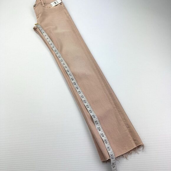 Hudson Tally Deep Cuff Crop Skinny Jeans 27 Blush Pink Raw Hem Stretch NWT $195 - Picture 10 of 13
